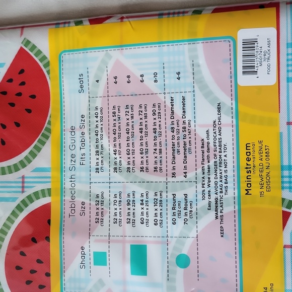 Mainstream PEVA 70" Round Tablecloth - Picture 2 of 4